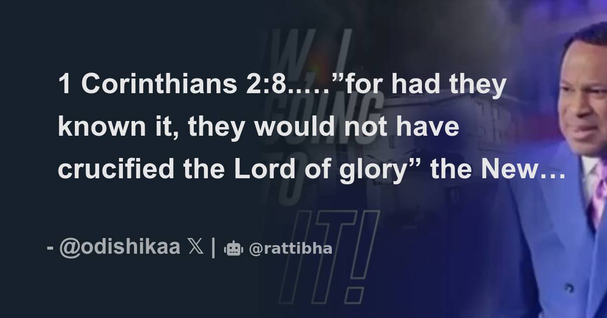 Had He Known He Would Not Have Crucified