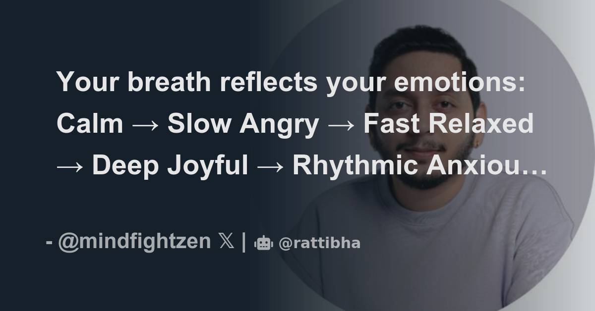 Your breath reflects your emotions: Calm → Slow Angry → Fast Relaxed → ...