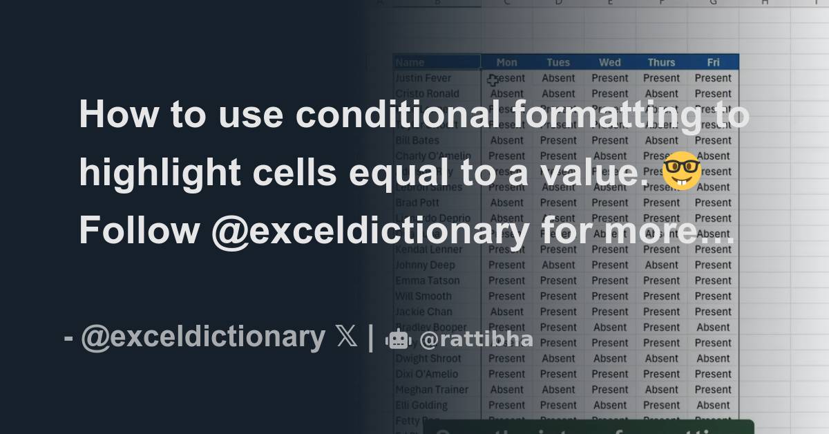 How to use conditional formatting to highlight cells equal to a value ...