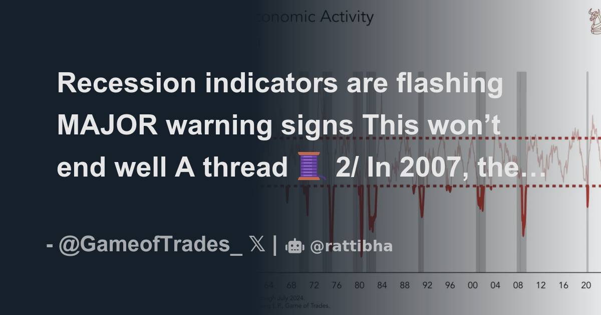 Recession indicators are flashing MAJOR warning signs This won’t end