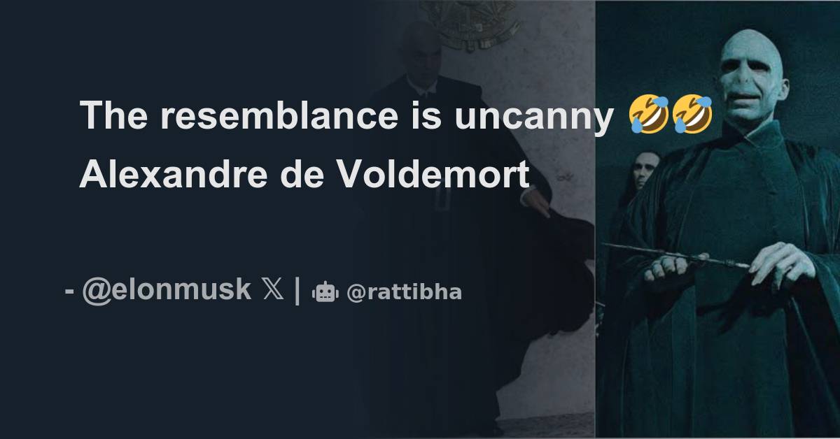 The resemblance is uncanny 🤣🤣 Alexandre de Voldemort - Thread from Elon Musk @elonmusk - Rattibha