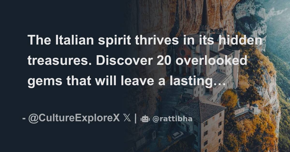 The Italian spirit thrives in its hidden treasures. Discover 20